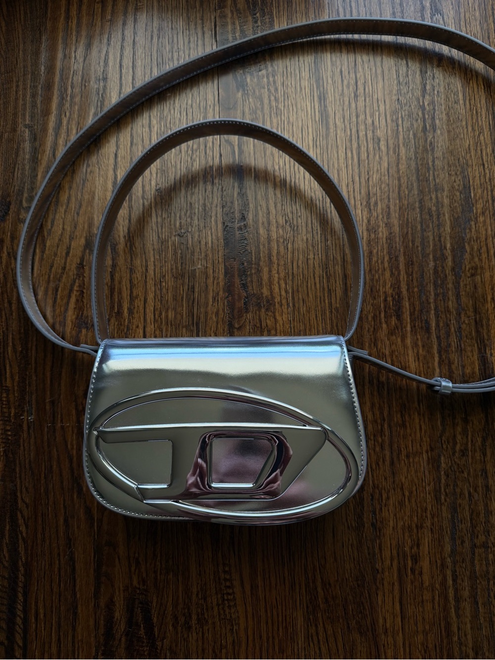 Diesel 1DR Silver Shoulder Bag